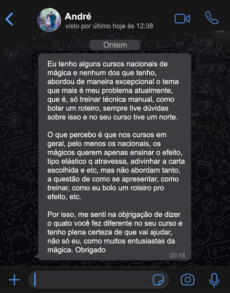 O Guia do Magico - Rafael Arcanjo - Curso de Mágica - Depoimentos 5
